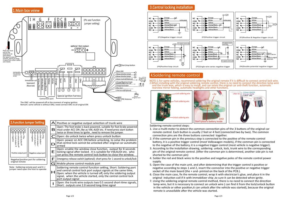 Push start remote start Chevrolet ,Passive keyless entry