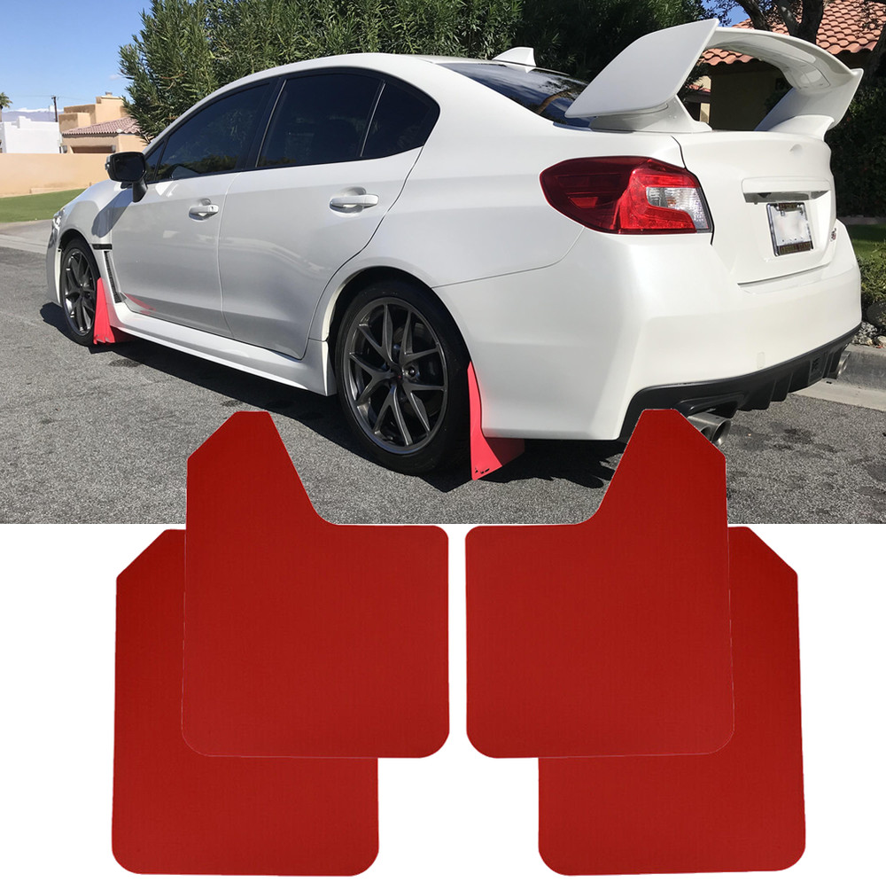 Red Mud Flaps Splash Guards Front Rear Mudguards For Subaru Impreza Hatchback