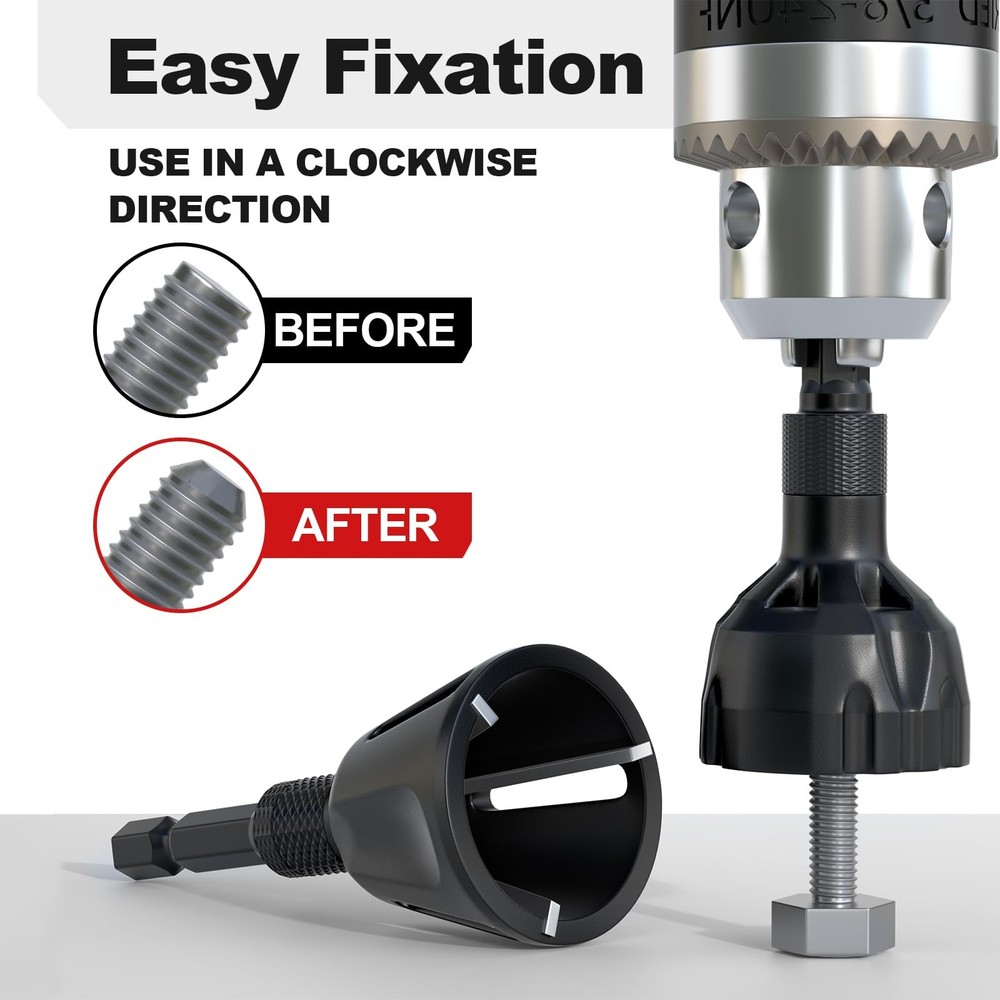 Deburring External Chamfer Tool with Tungsten Carbide Blade, Bolt Thread Repa...