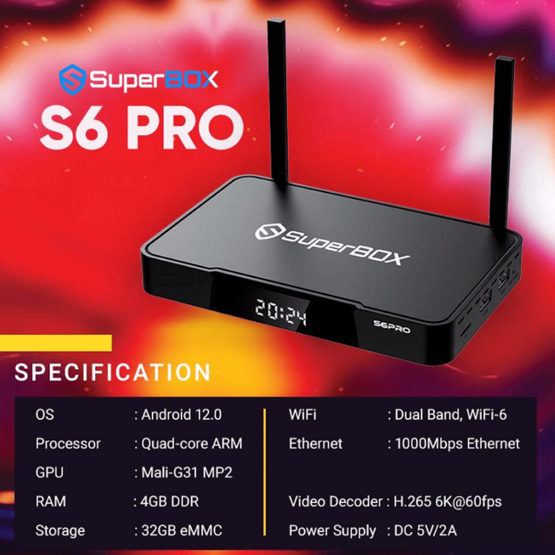 SuperBox S6 Pro 4GB + 32GB EMMC Android 12.0