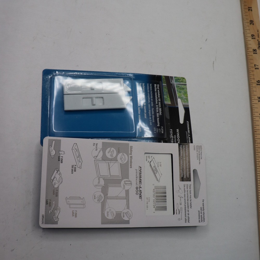 (2-Pk) Prime-Line Tilt Latch Spring-Loaded White Plastic Construction Pair