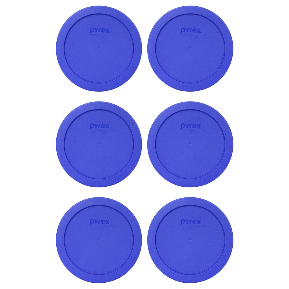 Pyrex 7201-PC Sapphire Blue Plastic Storage Replacement Lid Cover (6-Pack)
