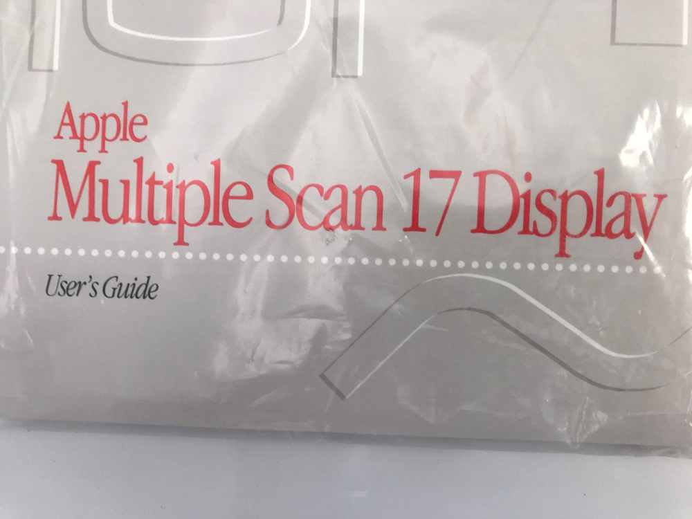 APPLE MULTIPLE SCAN 17 DISPLAY USER'S GUIDE WITH DISKETTE & CABLE NEW 030-5135-A