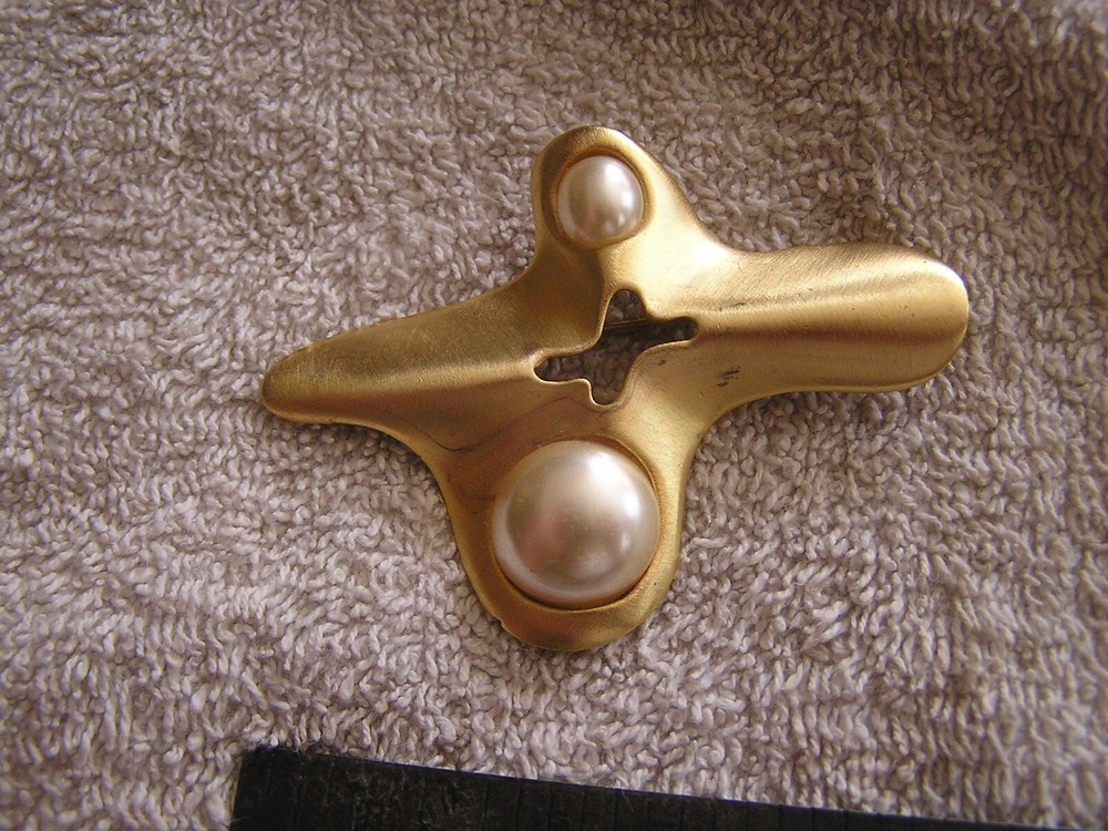 Vintage Modern Costume Cross Pin