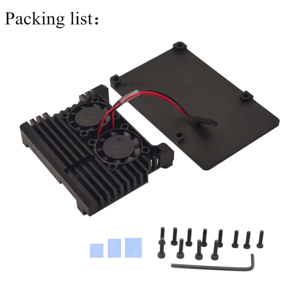 Raspberry Pi 4 Metal Case with Dual Fan, Raspberry Pi 4 Computer Model B Alum...