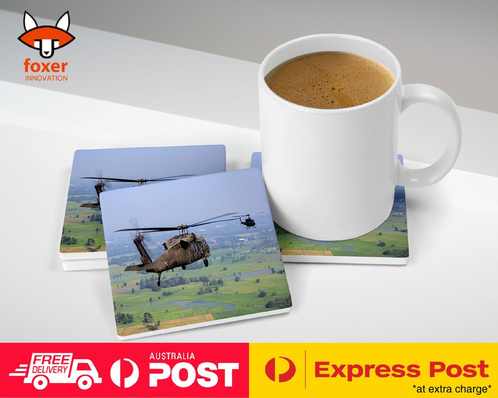 COASTER COFFEE DRINKING MAT|COOL APACHE HELICOPTER ARMY WAR
