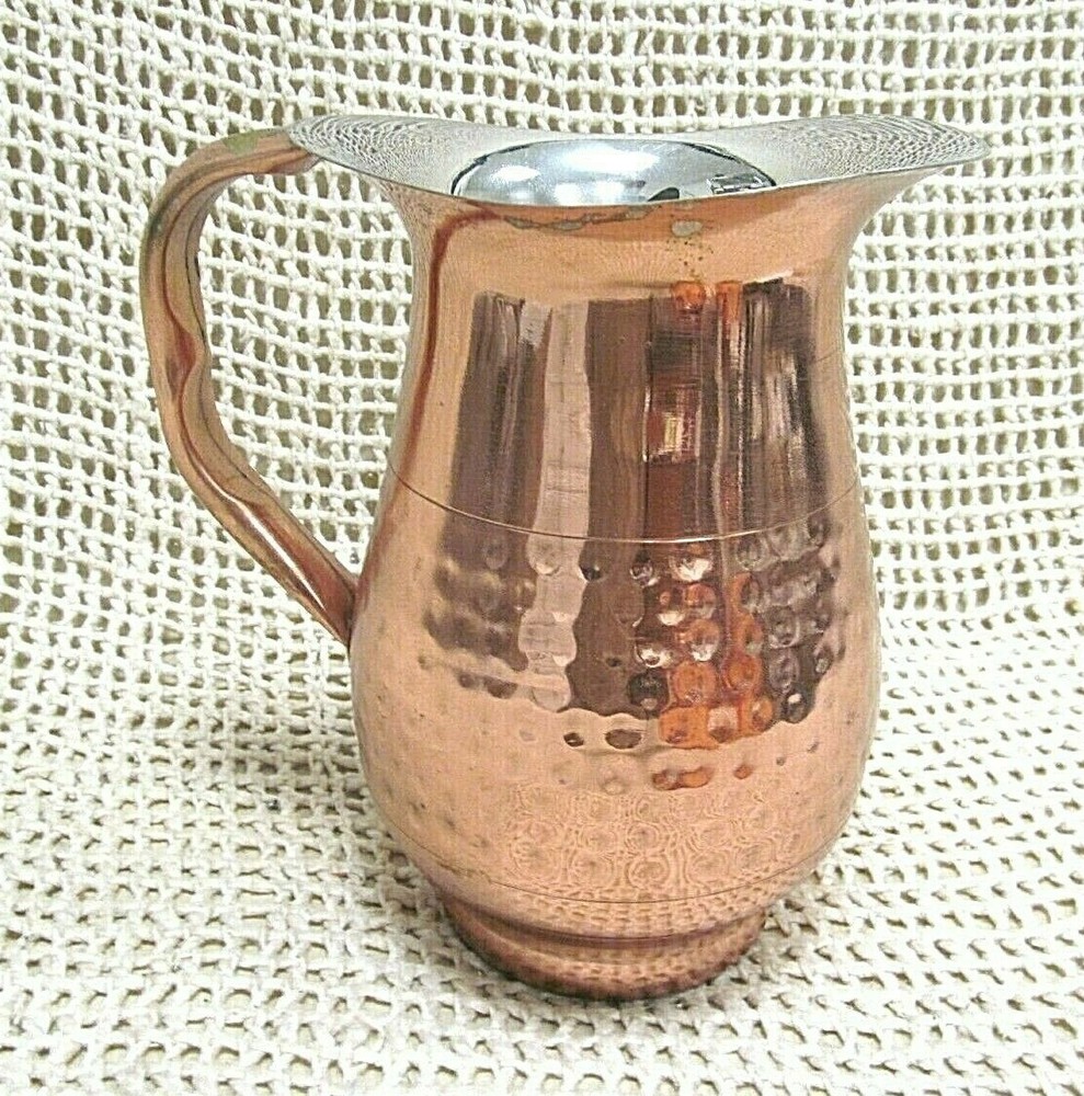 Moscow Mule ~ COPPER / STAINLESS PITCHER & 2 MUG / CUP 3 Pc SET ~ EUC