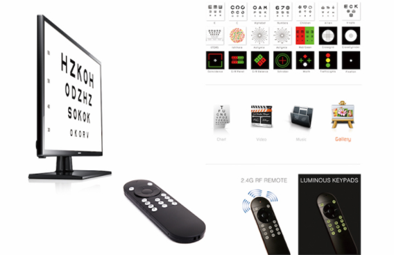 Elite Digital Eye Chart Vision Optics Visual Acuity Software Chart Remote Used