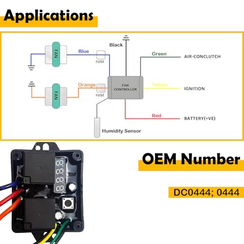 DC0444 Digital Radiator Fan Controller Switch 12V and 24V, Adjustable