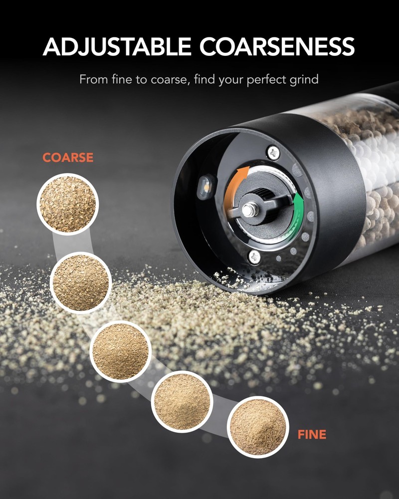 FORLIM Electric Salt and Pepper Grinder Set, USB Rechargeable, Automatic Salt