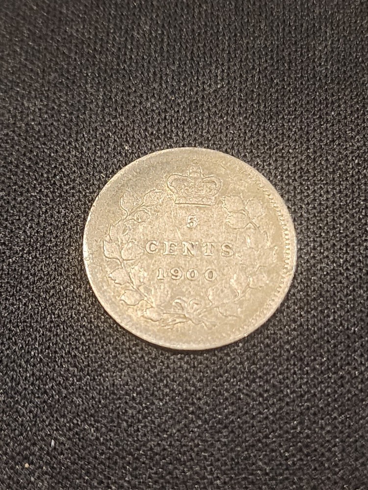 1900 Canada 5 Cents Round 0 Silver Coin