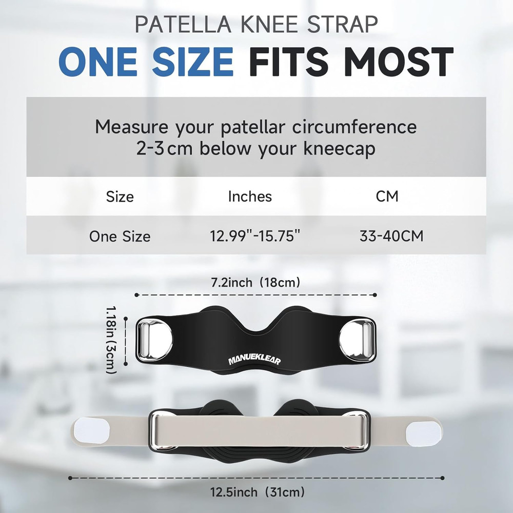 MANUEKLEAR V-Shaped Patella Bands, Adjustable Flex Wrap Patellar Tendon Support