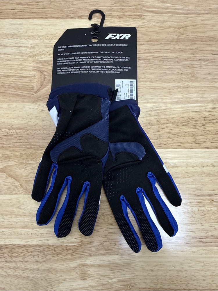 FXR Clutch Strap MX Gloves Navy/White Medium