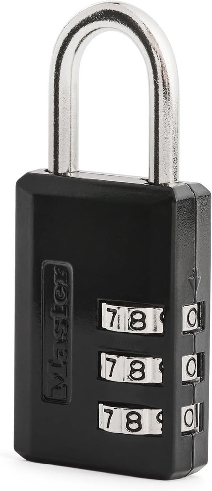 Master Lock Black Combination Padlock, Indoor Gym Locker Lock with Customizable