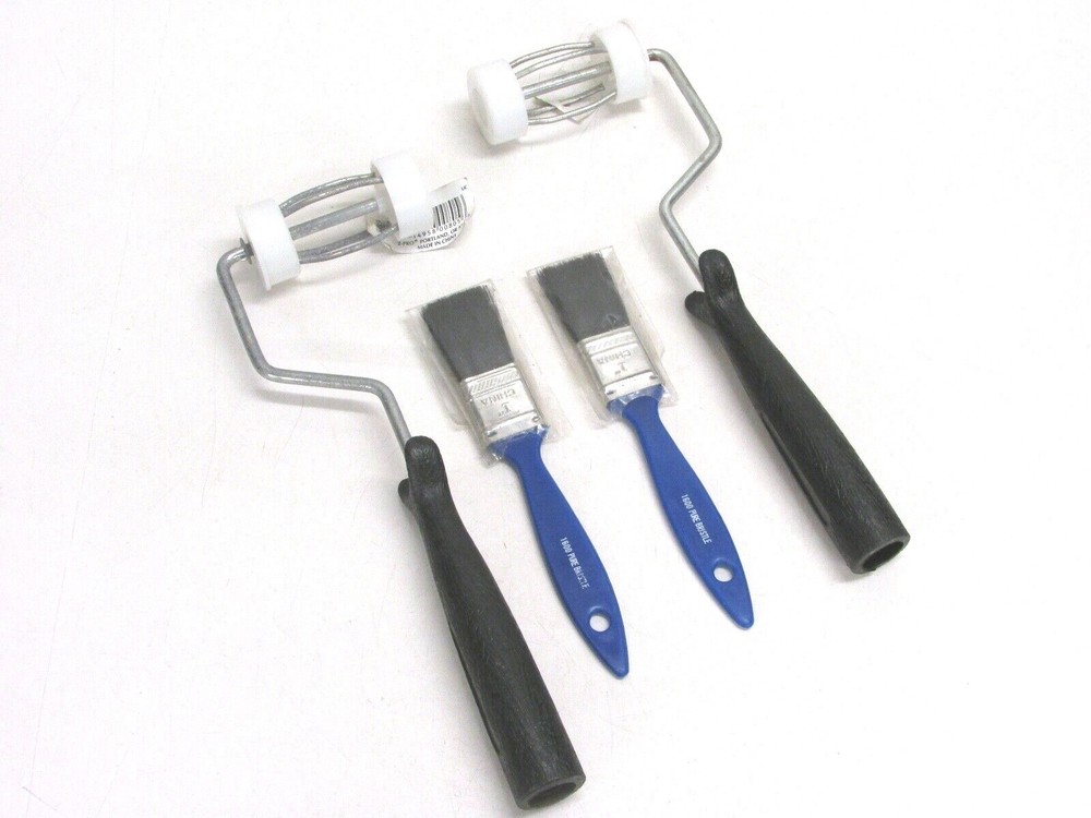 LOT OF (4) ASSORTED PAINT ROLLERS & BRUSHES
