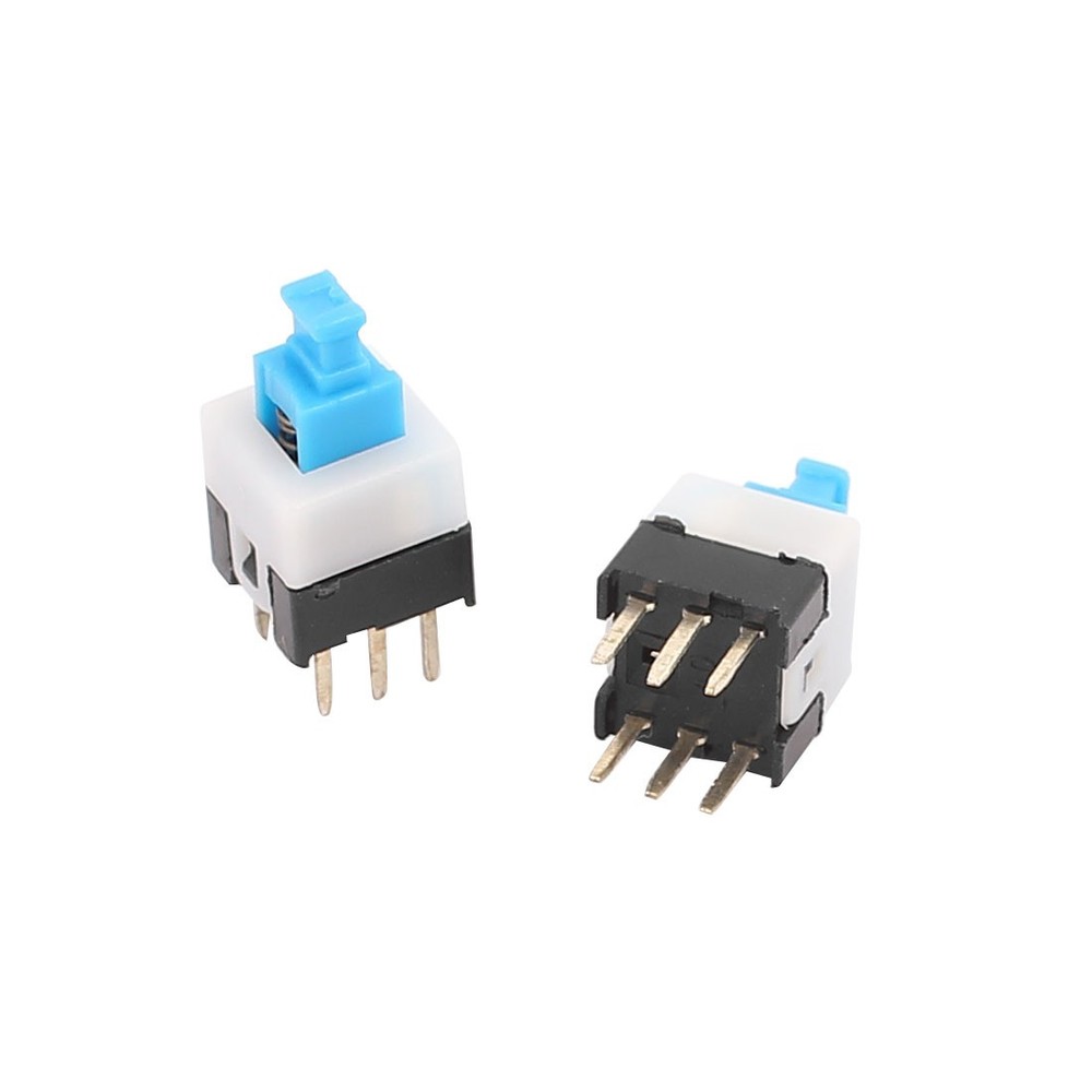 20pcs 6 Pin Square 7mmx7mm DPDT Self Locking Mini Push Button Switch