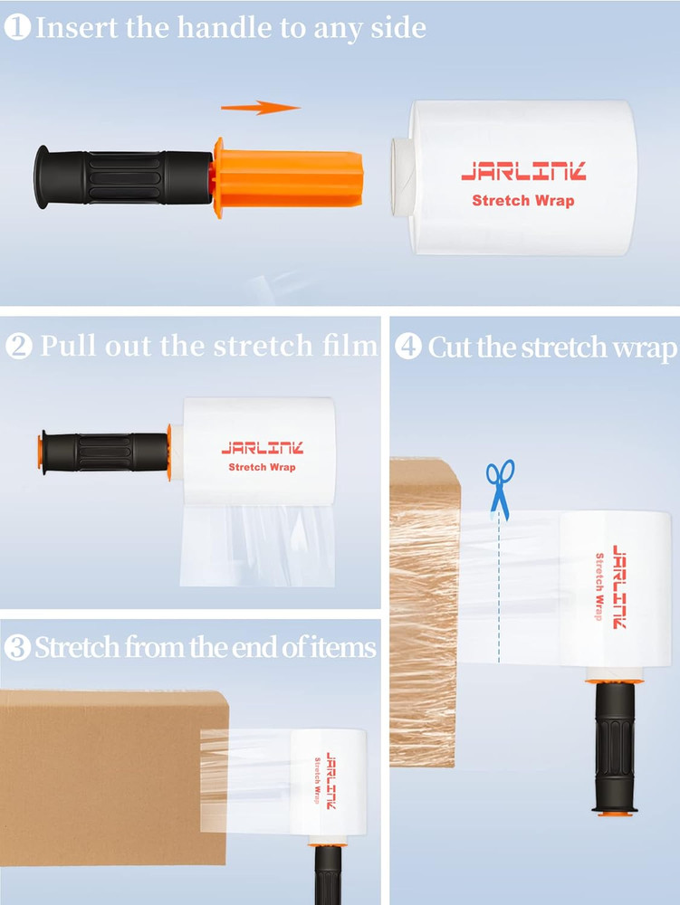 4 Pack Stretch Wrap, 5 Inches Shrink Wrap for Pallet Wrap, Moving Wrapp