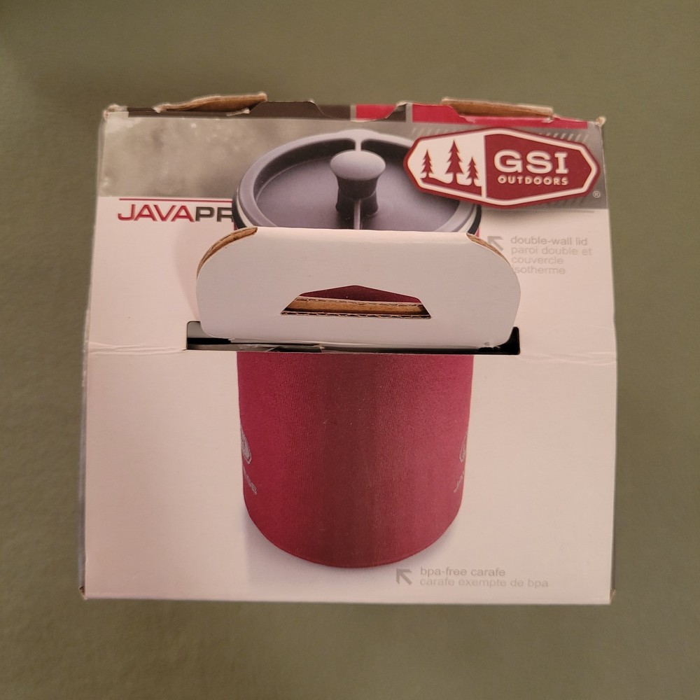 GSI Outdoors 30 Fl. oz. Java Press- Portable French Press Coffee Red Color