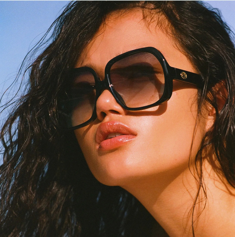 Le Specs Polydisco Sunglasses | Oversized Acetate, Square, Grey Gradient Lens