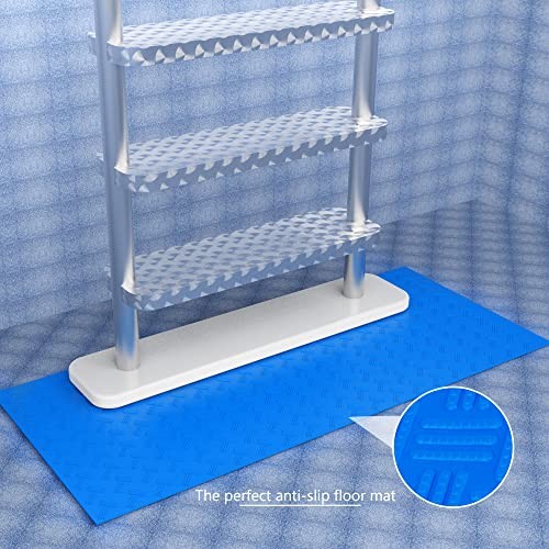 DECOHS Pool Ladder Mat- 9" x 36" Non-Slip Pool Step Mat-Protective Stripe-1pc