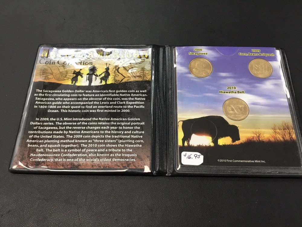Native American Coin Collection 2000 Sacagawea, 2009 Corn Beans&Squash, 2010 H..