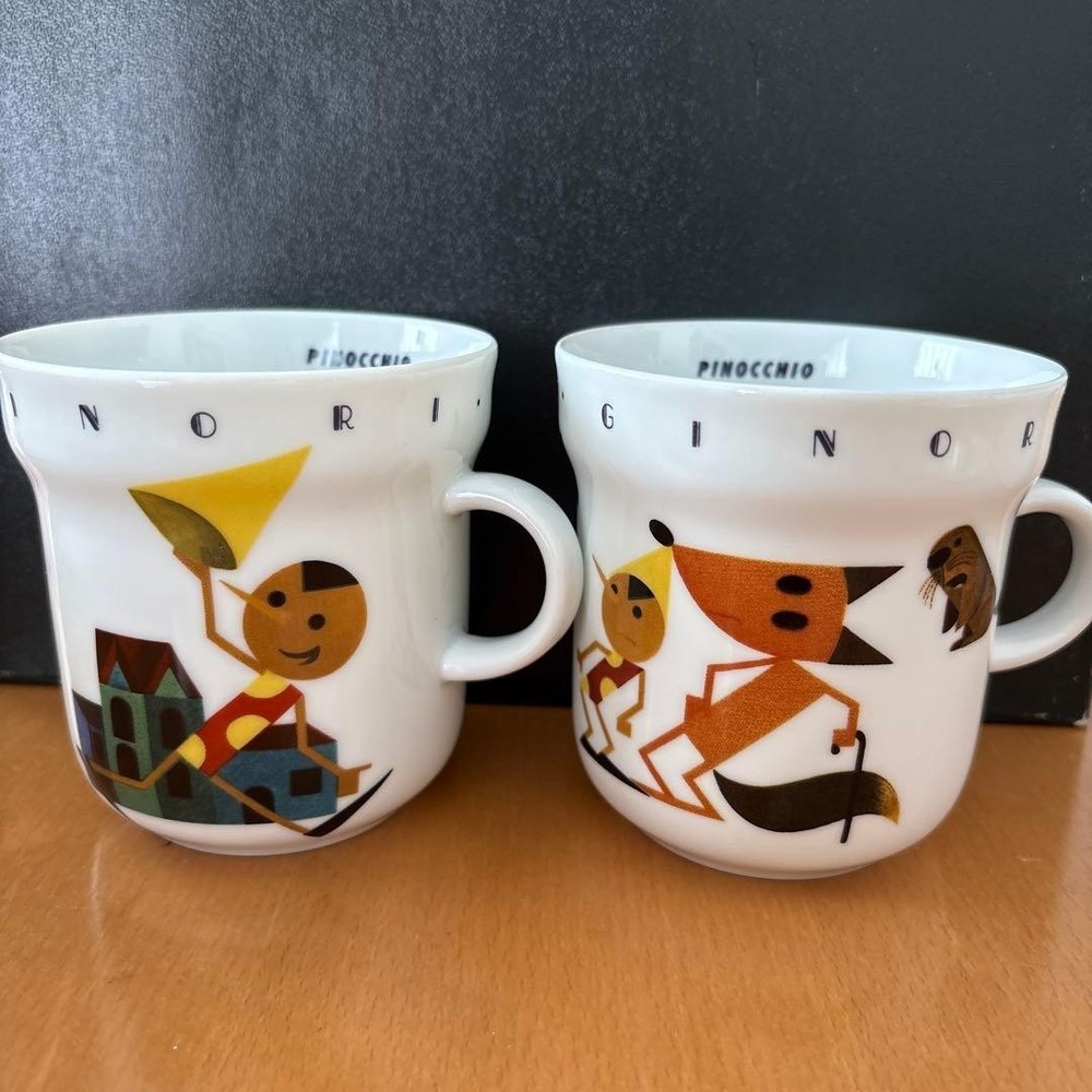 Richard Ginori Pinocchio Mug Cup Pair Set