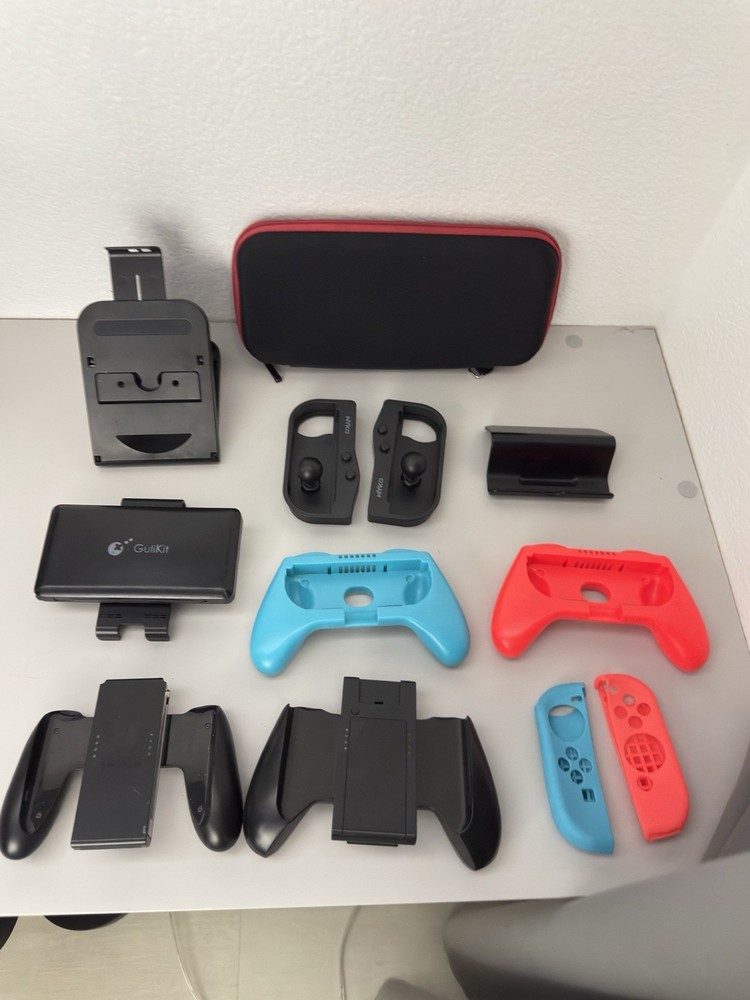 Nintendo Switch Accessories Bundle Controller Grips, Case, Dock, Joy-Con