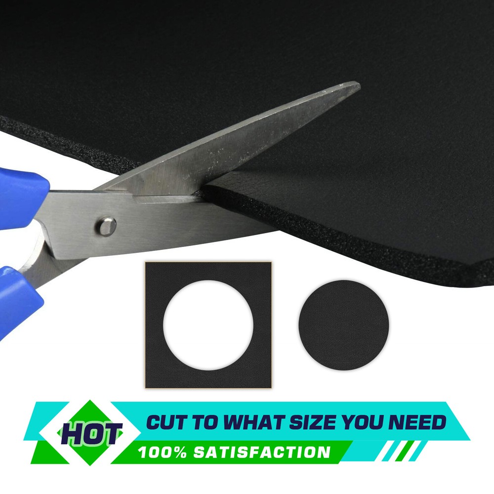 4Sheets 4/5" Thickness Adhesive Backed Foam Rubber Sheet Padding Insulation Pad