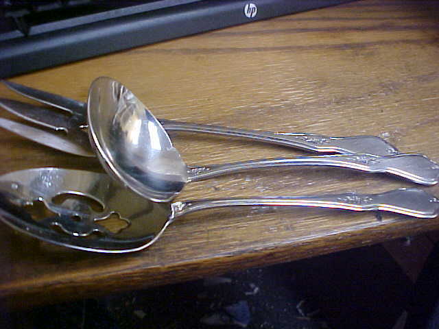 Oneida Stainless MORNING BLOSSOM Burnished Handle 3 Serving Pieces