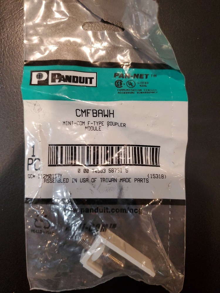 PANDUIT CMFBAWH Mini-Com F-Type Coupler Module