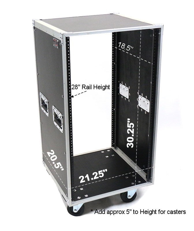 OSP 16 Space Rack Deluxe ATA Studio Rack Case w/Wheels KD16U