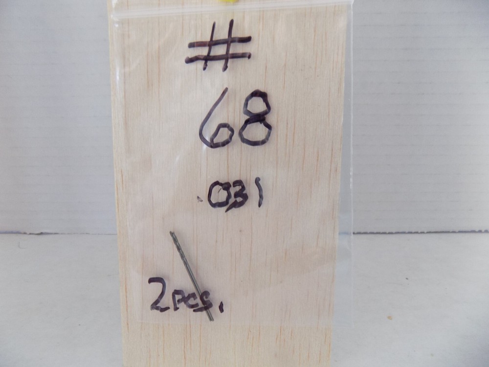 2) #68 .031 DIA. DRILL BIT UNBRANDED PO NIB