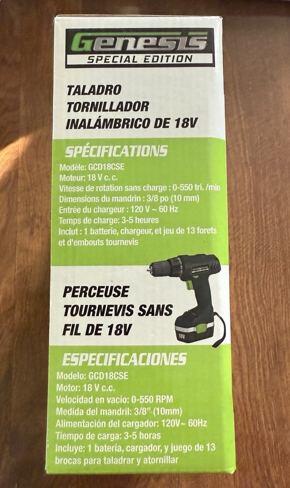 Genesis Special Edition 18v Cordless Drill/Driver