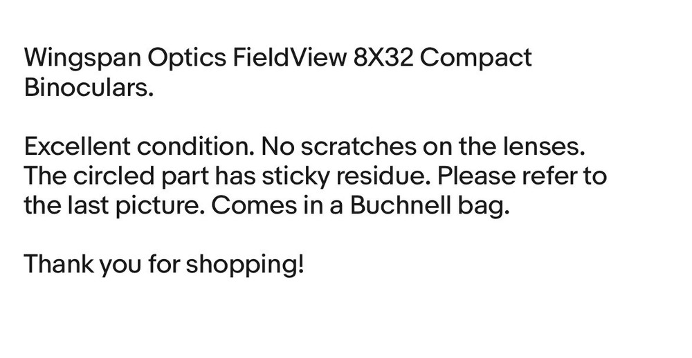 Wingspan Optics FieldView 8X32 Compact Binoculars