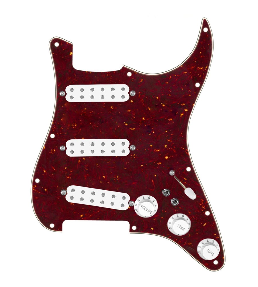 920D Polyphonics Tortoise/White Loaded Pickguard 7-Way / 2-Toggle for S Guitars