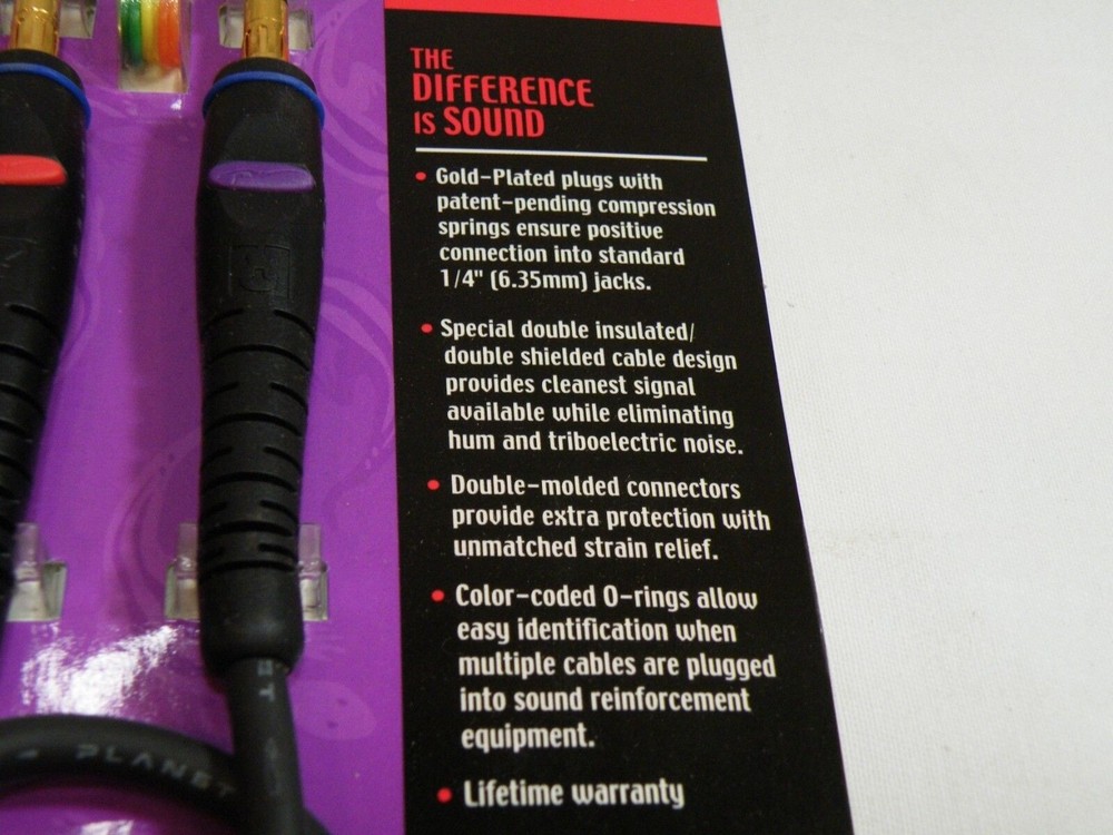 Planet Waves 1 foot Instrument Cable -NEW