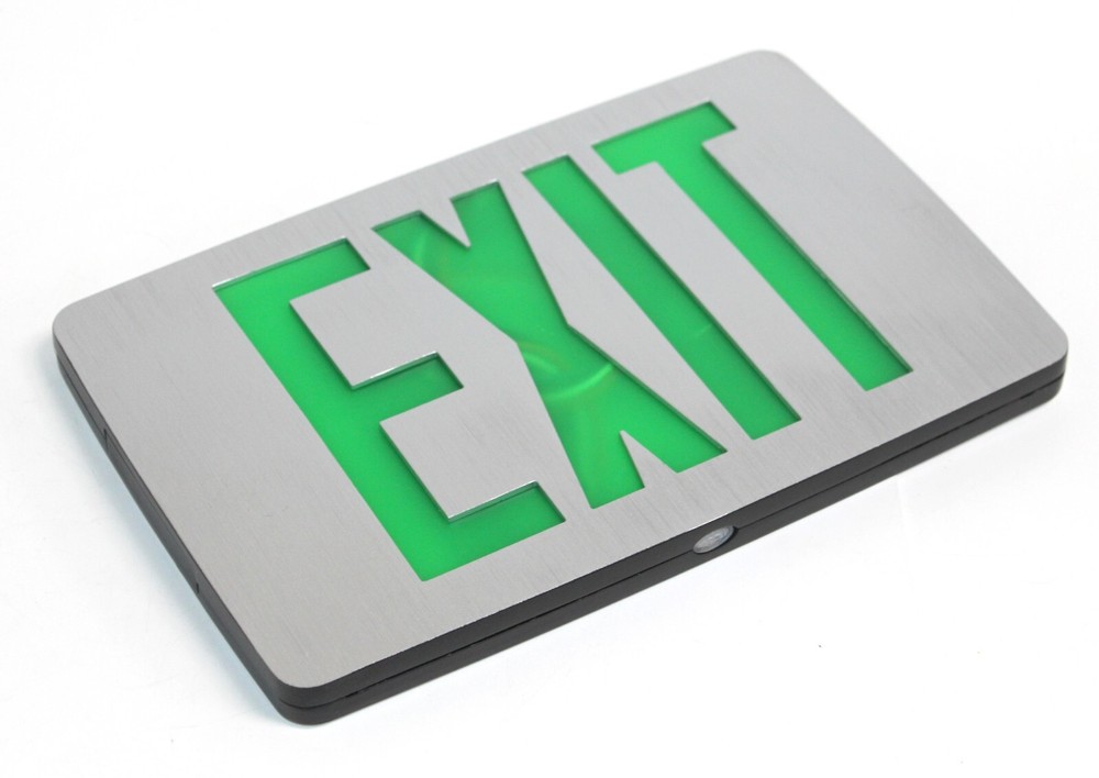 8 Pack Envoy Lighting LED Emergency Exit Sign, Green Letter, Battery Back-up