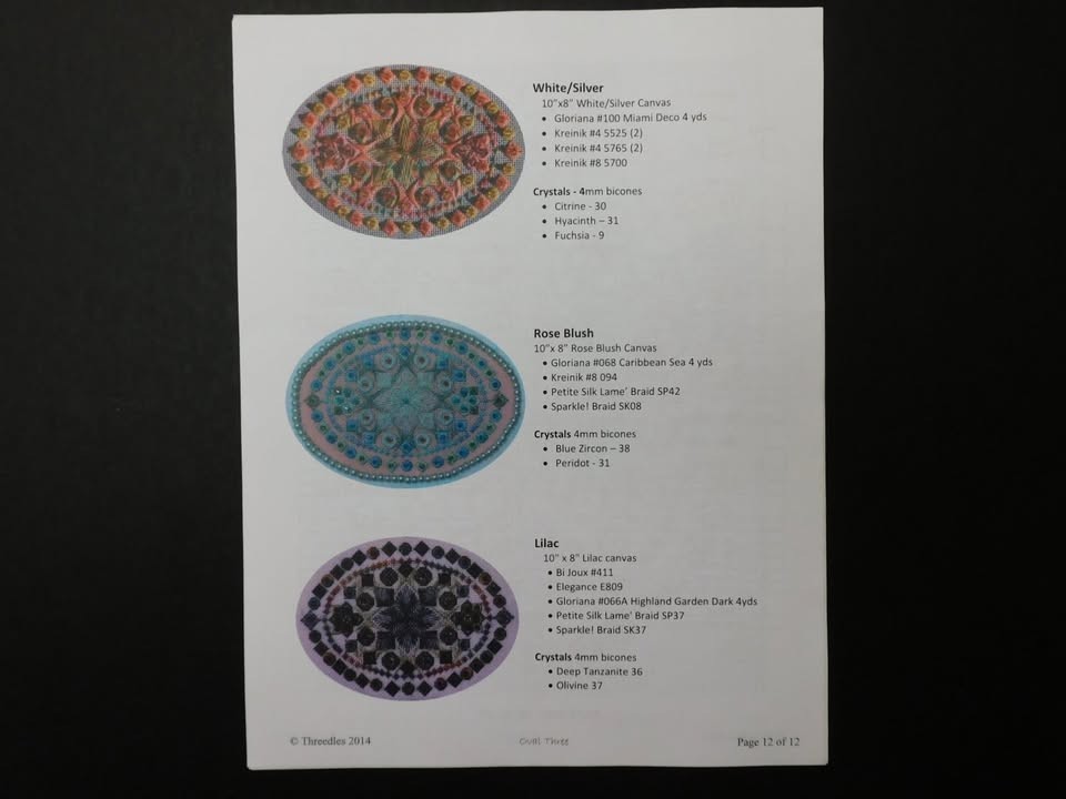 Oval Three "Lilac" by Threedles (DL19) Counted Needlepoint Pattern
