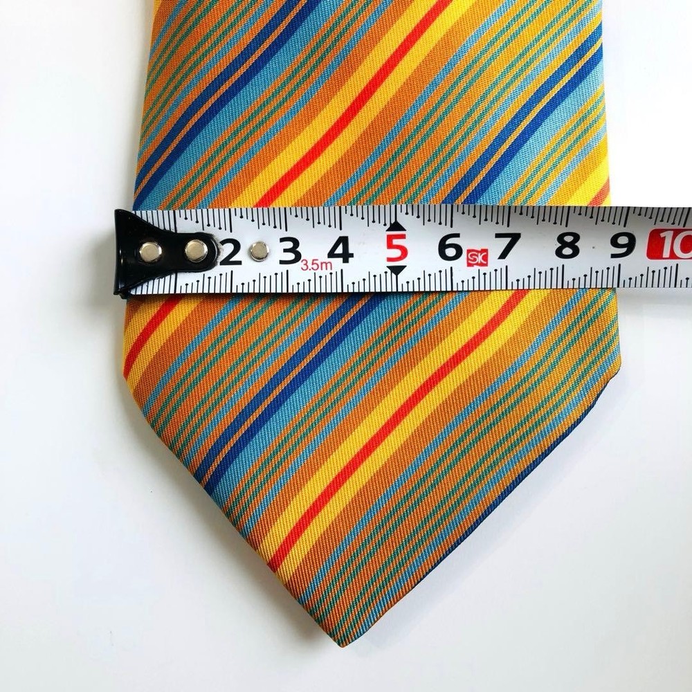 HERMES tie stripe pattern orange