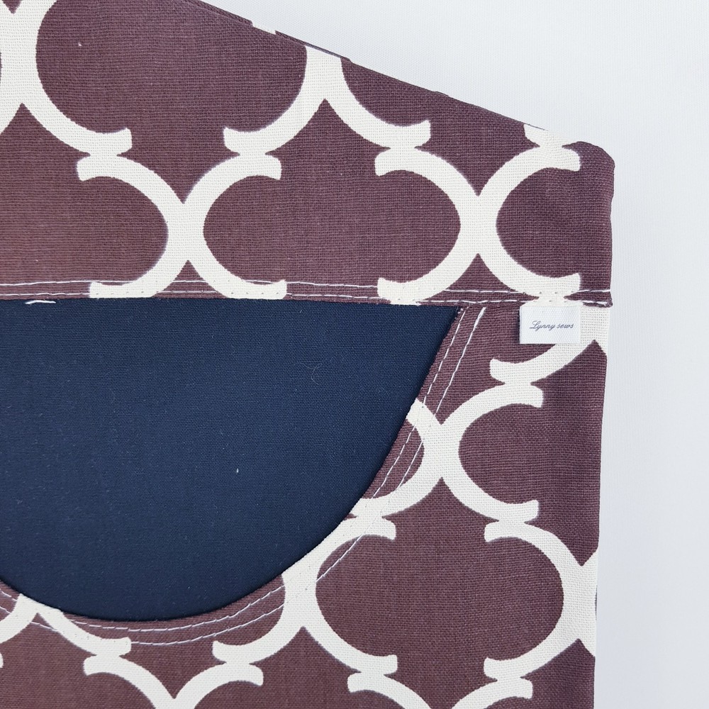 Peg Bag Handmade Brown White Patterned Lined Laundry Clothes Peg Holder
