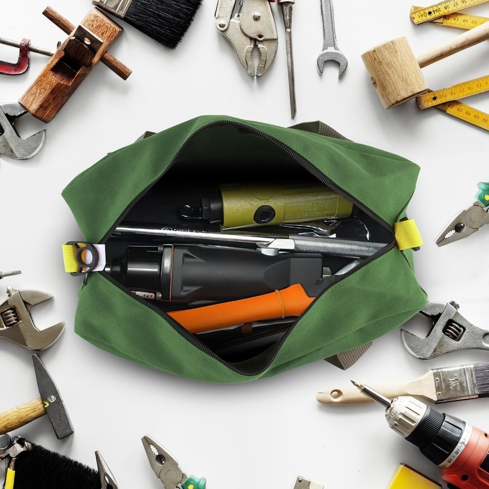 Small Tool Bag, Canvas Tool Storage Bag, Large Capacity Multipurpose Zipper S...