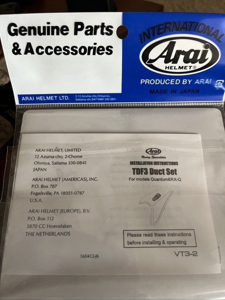 Arai TDF3 Top Duct Set - Diamond White