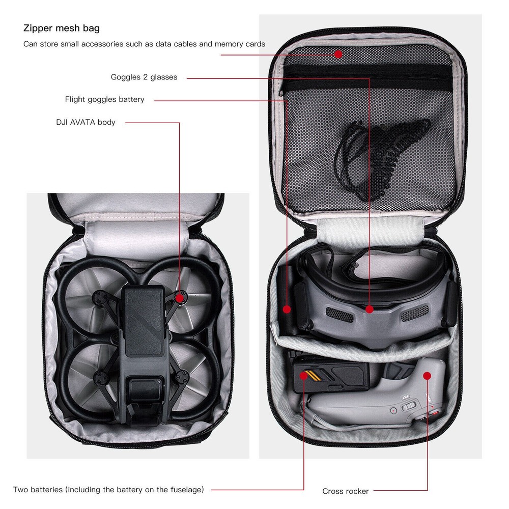 Polyester Storage Bag Handbag Double Layer Suitcase Box For DJI Avata Goggles 2