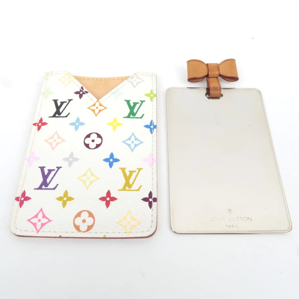 Louis Vuitton Monogram Multicolore Etui Miroir Compact Mirror Blanc M92651 Auth