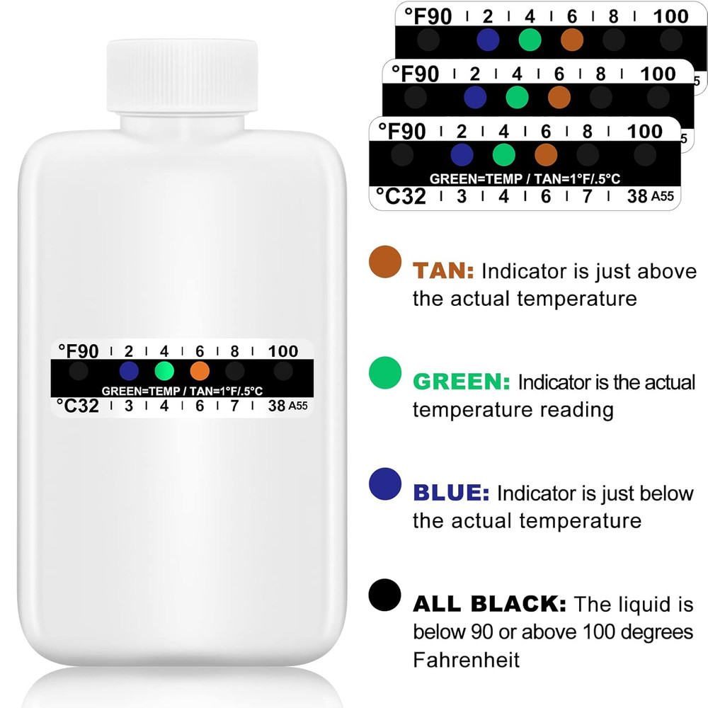 14 Pcs Urine Test Complete Kit 2 Portable Empty Bottles 10 Adhesive Temperature