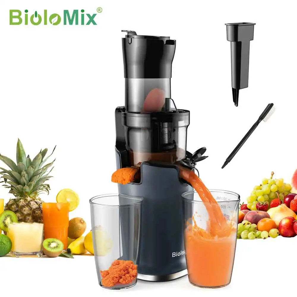 Cold Press Juicer with 78mm Feed Chute, 200W 40-65RPM Powerful Motor Masticating