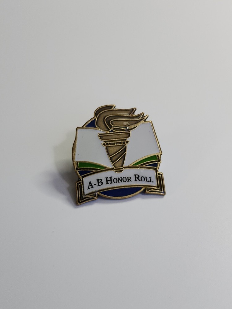 A-B Honor Roll Award Lapel Pin Torch & Open Book