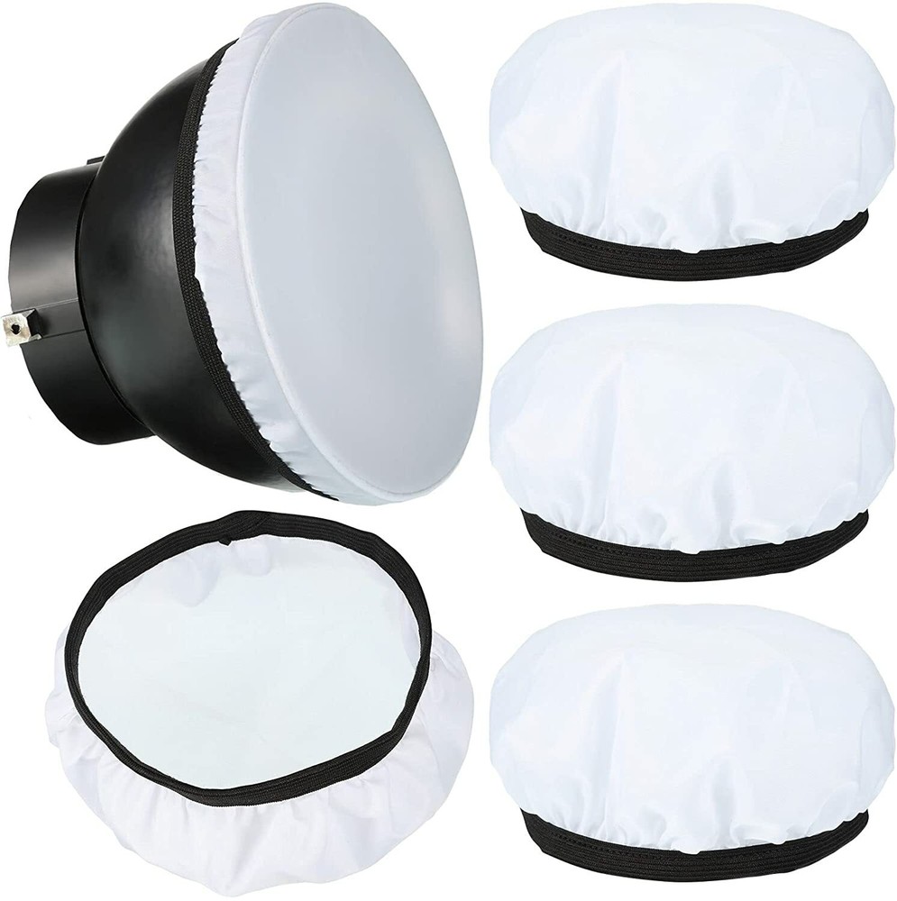 4Pc Diffuser Lamp Sock Soft Cloth Lamp Cover 7" / 18cm for Flash Light Speedlite