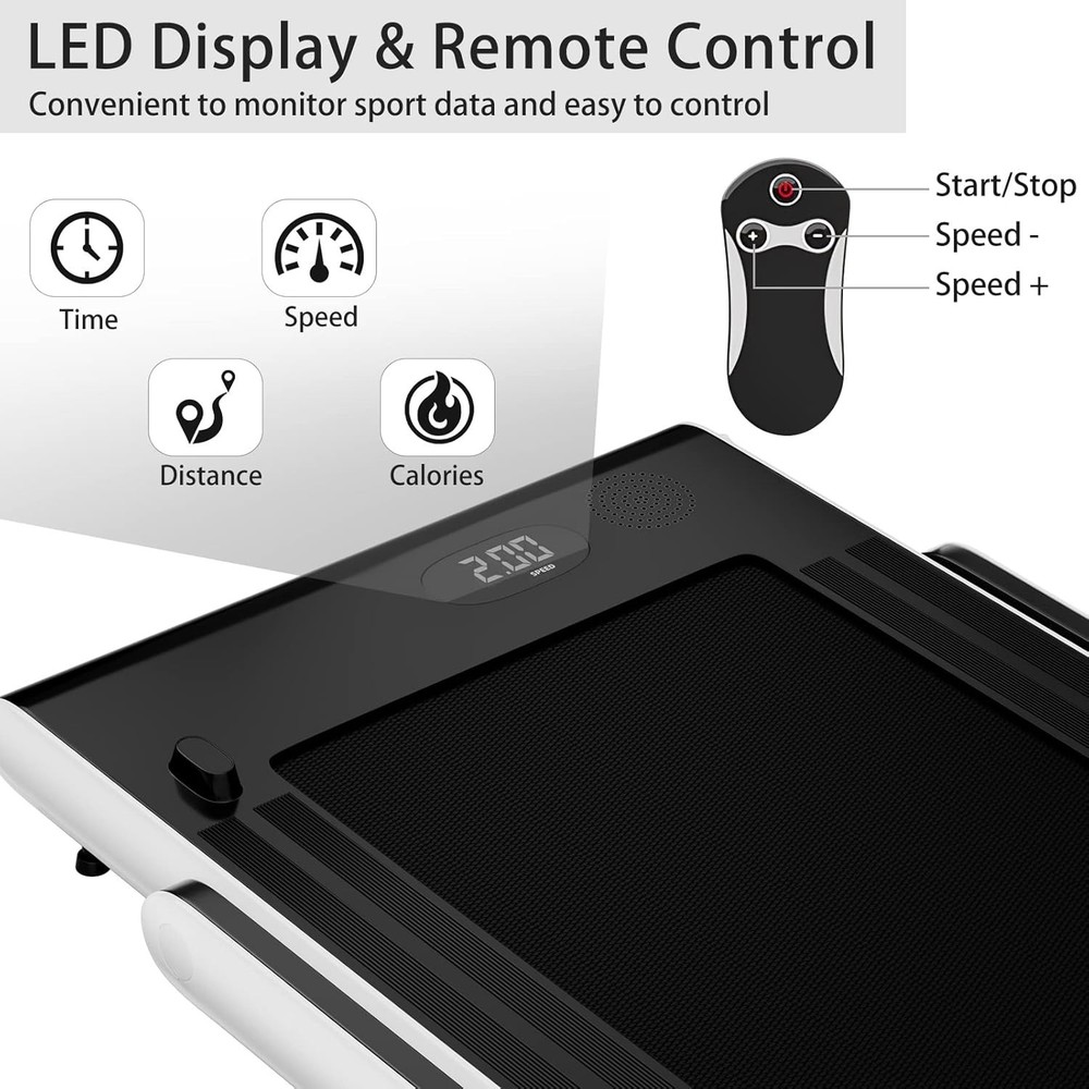Compact 2-in-1 Under Desk Folding Treadmill with App Control for Home Office