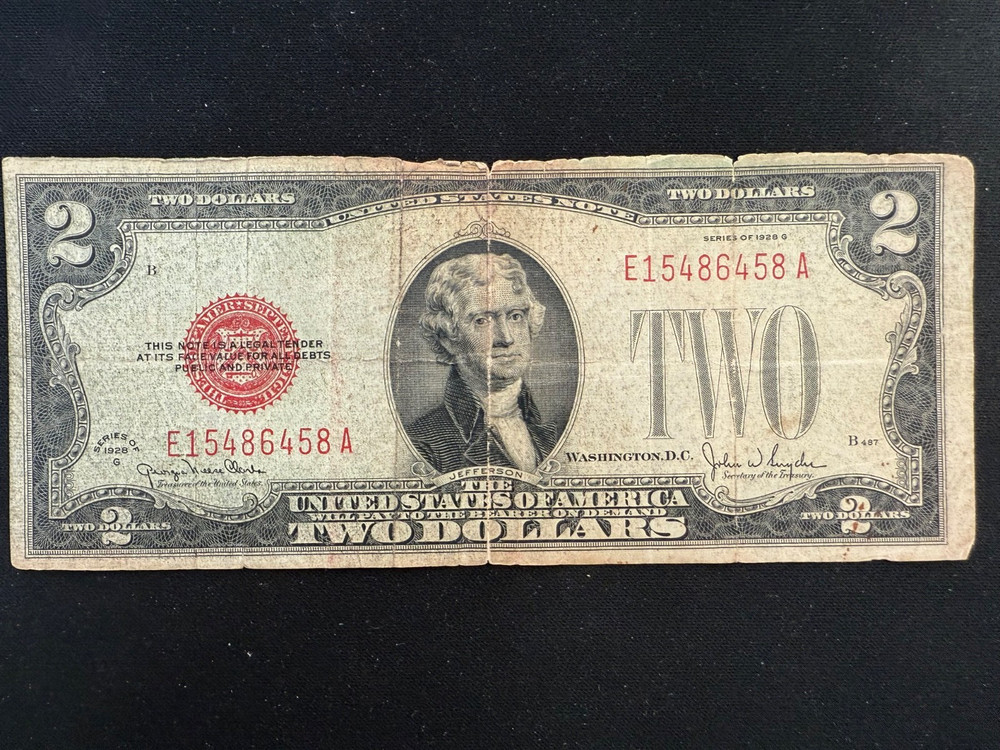 1928 RED Seal $2 United States Note
